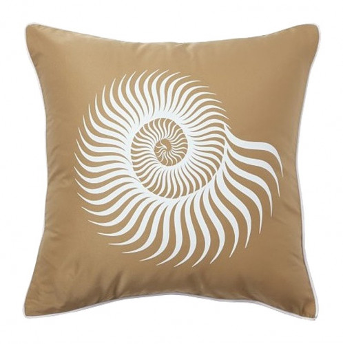 подушка с рисунком морской раковины sea shell mustard в Королёве