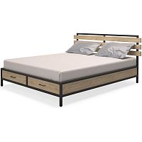кровать двуспальная 160х200 светло-коричневая neo loft в Королёве