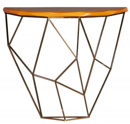 консоль geometric 100x38x90 металл, коричневая столешница в Королёве