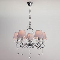 подвесная люстра eurosvet kelly 10085/5 хром/прозрачный хрусталь strotskis в Королёве