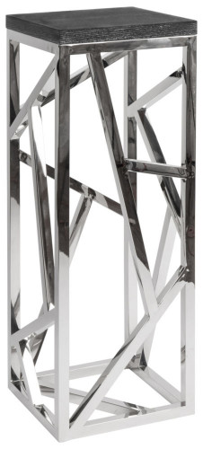 консоль geometric высокая 40x40x110 металл, черная столешница в Королёве