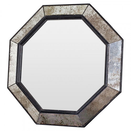 зеркало венецианское восьмиугольное черное в состаренной раме black swan в Королёве