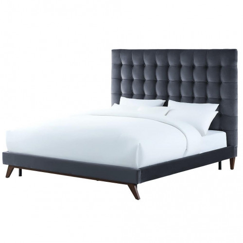 кровать двуспальная 160х200 серая из велюра eden в Королёве