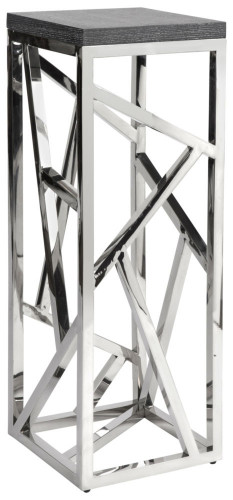 консоль geometric высокая 40x40x110 металл, серая столешница в Королёве