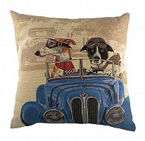 подушка с забавными собаками на синем автомобиле doggie drivers blue в Королёве