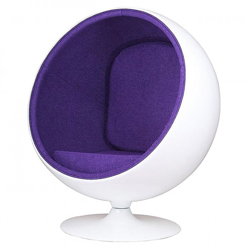 кресло eero ball chair бело-фиолетовое в Королёве