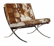 кресло barcelona chair коричнево-белое в Королёве