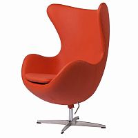 кресло egg chair кожа оранжевое в Королёве