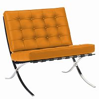 кресло barcelona chair экокожа оранжевое в Королёве