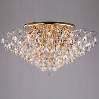 потолочная люстра eurosvet crystal 10081/12 золото/прозрачный хрусталь strotskis в Королёве