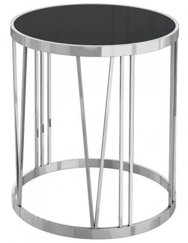 стол журнальный silver drum хром, черный в Королёве