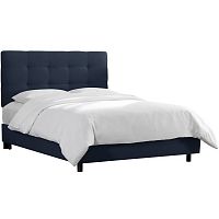 кровать двуспальная с мягкой спинкой 160х200 синяя alice tufted blue в Королёве