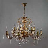 подвесная люстра ambiente alicante 8888/6+6 ab leaf crystal бронза в Королёве