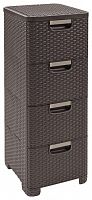 комод c 4 отделениями rattan style тёмно-коричневый в Королёве