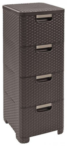 комод c 4 отделениями rattan style тёмно-коричневый в Королёве