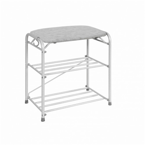 подставка для обуви зми, 3-х полочная 45 см, с сиденьем, цвет "белое серебро" в Королёве