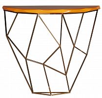 консоль geometric 100x38x90 золото, коричневая столешница в Королёве