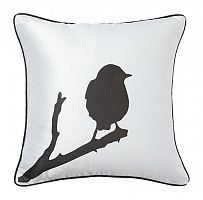 подушка с птичкой на ветке lone bird white в Королёве