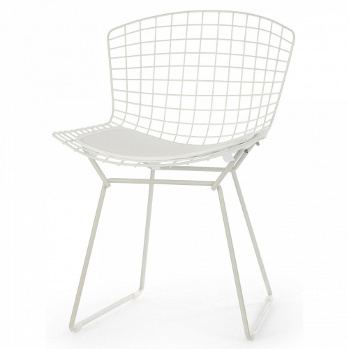 стул bertoia side кожаный standart белый в Королёве