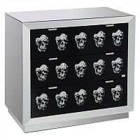 зеркальный комод с ящиками safe (черепа) зеркальный, черный в Королёве