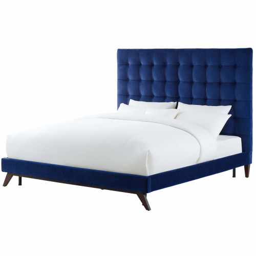 кровать двуспальная 160х200 синяя из велюра eden в Королёве