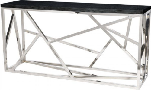 консоль geometric 180x50x90 хром, черная столешница в Королёве