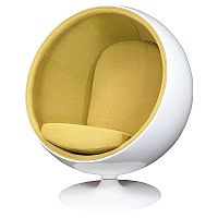 кресло eero ball chair бело-горчичное в Королёве