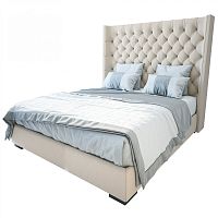 кровать двуспальная 180х200 бежевая из велюра jackie king в Королёве