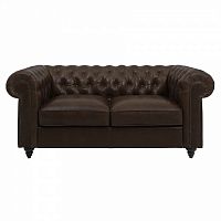диван chester classic двухместный прямой темно-коричневый в Королёве