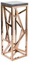консоль geometric высокая 40x40x110 золото, серая столешница в Королёве