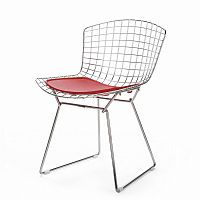 стул bertoia side кожаный standart красная подушка в Королёве