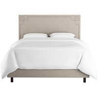 кровать двуспальная с мягкой спинкой 160х200 серая aiden light gray в Королёве