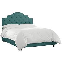 кровать двуспальная 160х200 зеленая с каретной стяжкой henley tufted teal в Королёве