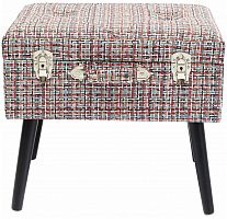 kare design пуф suitcase, коллекция "чемодан" 50*45*35, полиэстер, лен, полиуретан, сосна, красный в Королёве