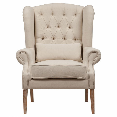 кресло wing back armchair белый лен в Королёве