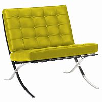 кресло barcelona chair кожа лимонное в Королёве