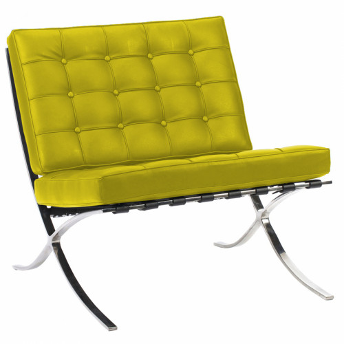 кресло barcelona chair кожа лимонное в Королёве