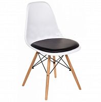 стул деревянный pc-011 белый / черный (eames style) в Королёве