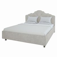 кровать двуспальная 180х200 светло-бежевая с фигурным изголовьем palace в Королёве