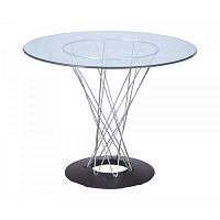 стол noguchi cyclone glass диаметр 80 см хром, прозрачный в Королёве