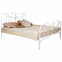 кованая двуспальная кровать 160х200 белая brena в Королёве