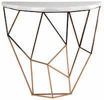 консоль geometric 100x38x90 золото, белая столешница в Королёве