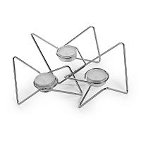 набор подсвечников серебряных металлических для чайных свечей tri-angular loop, 7 см, 3 штуки в Королёве