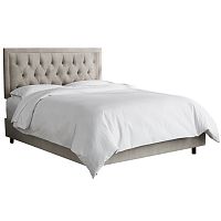 кровать двуспальная 180х200 серая с каретной стяжкой alix light gray в Королёве