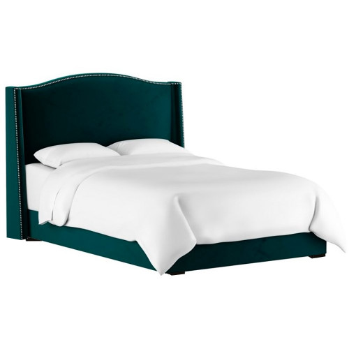 кровать двуспальная 180х200 синяя cole wingback peacock в Королёве
