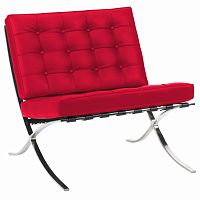 кресло barcelona chair экокожа красное в Королёве