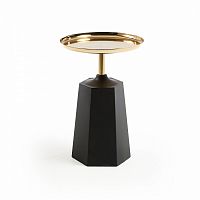 столик приставной plamp со столешницей в отделке золото на черном основании от la forma (ex julia gr в Королёве
