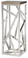 консоль geometric высокая 40x42x110 хром, коричневая столешница в Королёве