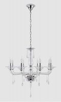 подвесная люстра crystal lux monica sp8 chrome/transparent в Королёве