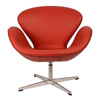 кресло arne jacobsen style swan chair красное в Королёве
